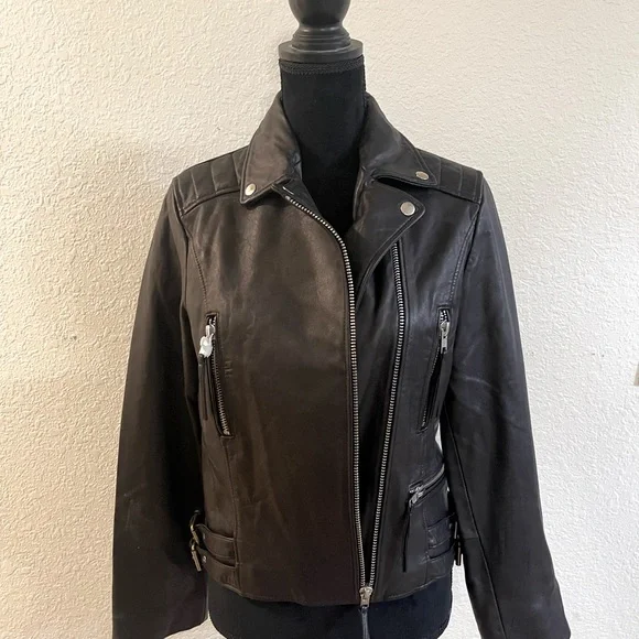 Heartloom Women’s Black 100% Lambskin Leather Jacket Size M - Picture 2 of 12